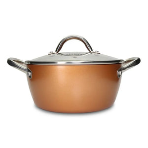 Olla 22 Cm Tapa De Vidrio Color Copper