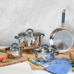 BATERIA 7 PIEZAS ACERO INOX HOME ELEMENTS