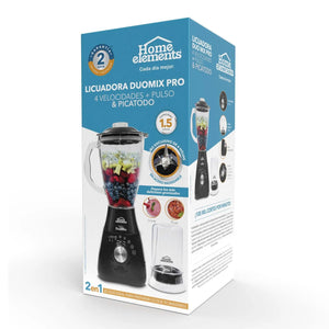 LICUADORA DUO MIX PRO VASO VIDRIO CHOPPER 550W