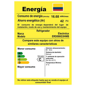 Minibar Electrolux ERD090G3HWB Negro