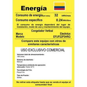 Congelador Vertical ELECTROLUX 245 Lts EFUP22P