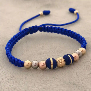 Manilla tejida con oro laminado 18K 3 oros y neopreno Ref Bc6