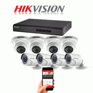 Kit de 8 cámaras marca Hikvision, perfecto para tu hogar o negocio