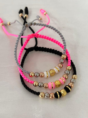 Manilla tejida con oro laminado 18K 3 oros y neopreno Ref Bc6