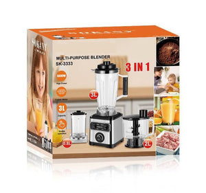 LICUADORA 3L MULTIFUNCIONAL 6600W 3 EN 1 SOKANY SK3333