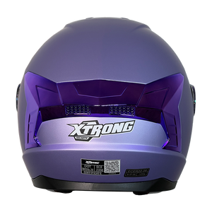 XTR-M70 XTRONG MORADO MATE SIN GRAFICO-SPOILER CROMADO PURPURA VISOR REVO PURPURA