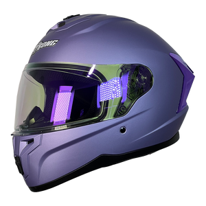 XTR-M70 XTRONG MORADO MATE SIN GRAFICO-SPOILER CROMADO PURPURA VISOR REVO PURPURA