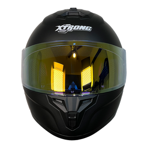 XTR-M70 XTRONG NEGRO MATE SPOILER NEGRO BRILLO VISOR REVO DORADO