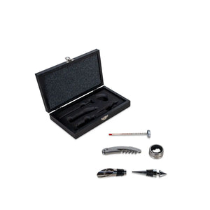 SET DE VINO X 5 ACCESORIOS CAJA MADERA 16310B-1