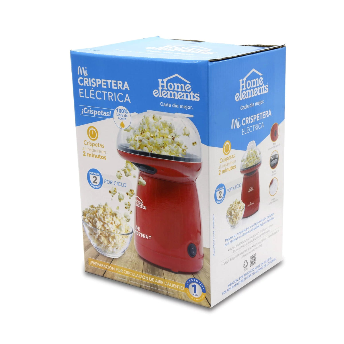 Crispetera Eléctrica Roja HOME ELEMENTS – Mi Crispetera