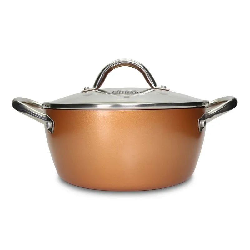 Olla 22 Cm Tapa De Vidrio Color Copper