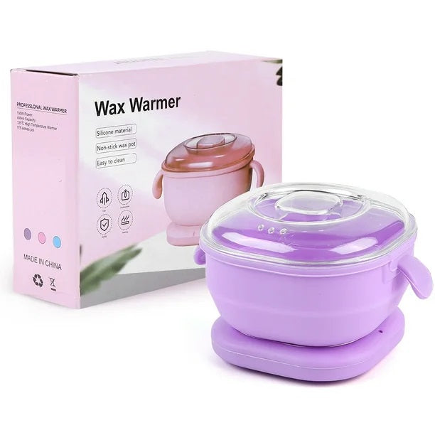 Olla Calentador de Cera Silicona Plegable Máquina de Depilación Eléctrica - Rosa