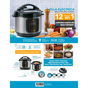 OLLA MULTIFUNCIONAL DE 12 FUNCIONES 4 LITROS