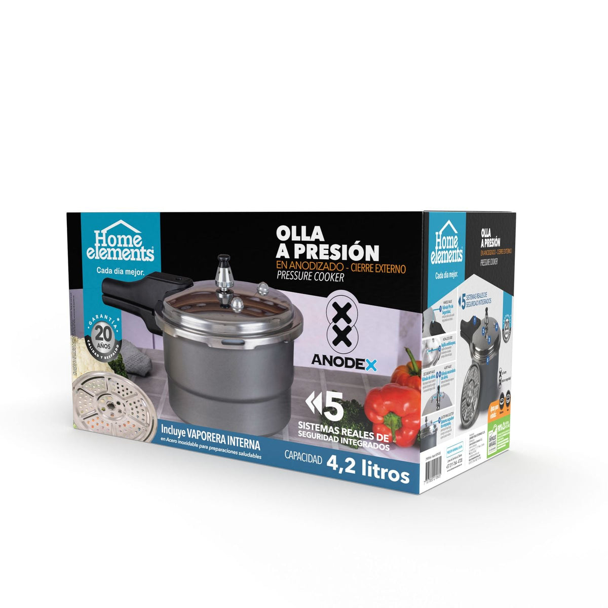 OLLA A PRESION 4.2LT ANODIZADO HEOP42AD