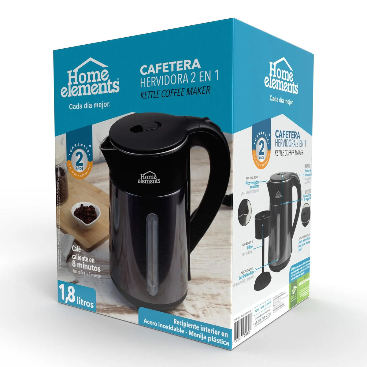 CAFETERA HERVIDORA 2 EN 1