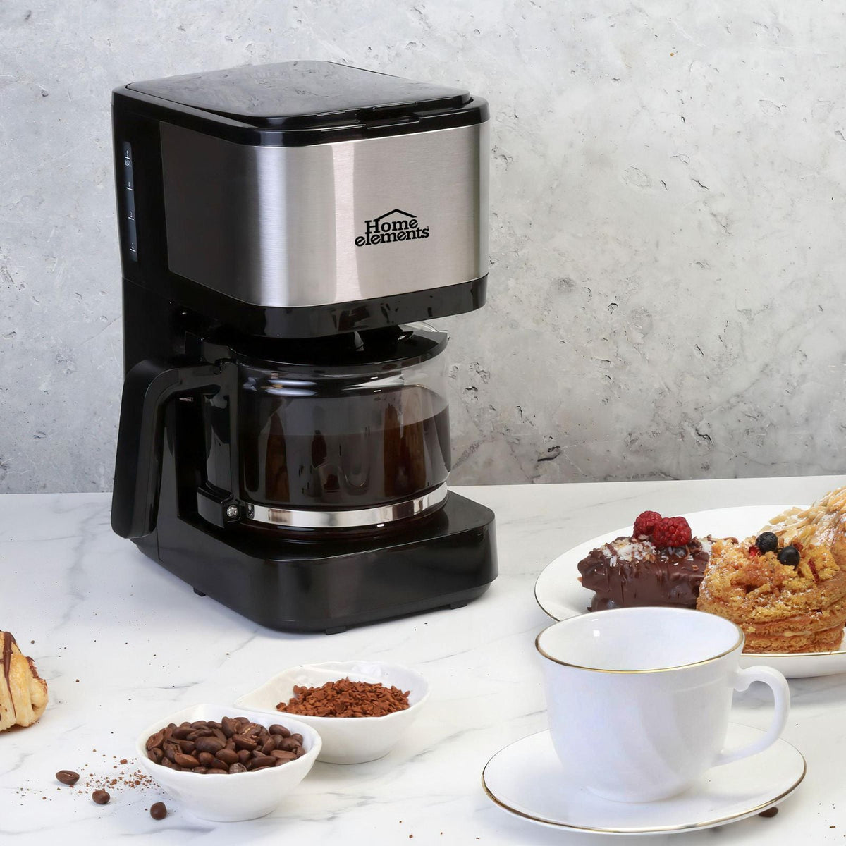 CAFETERA 6 TAZAS NEGRA VASO DE VIDRIO