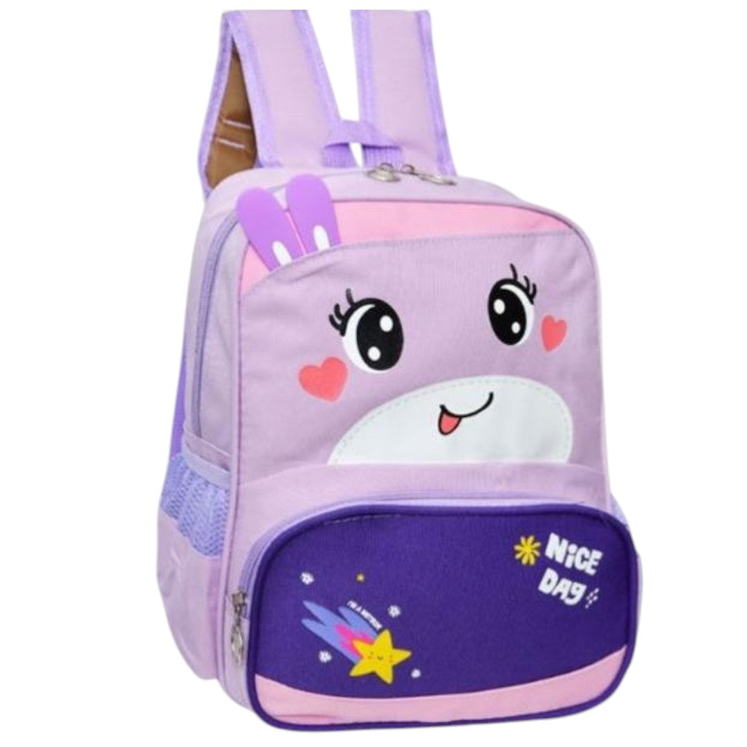 Morral infantil escolar Caritas Combinado, medidas 32 cm de alto Lila