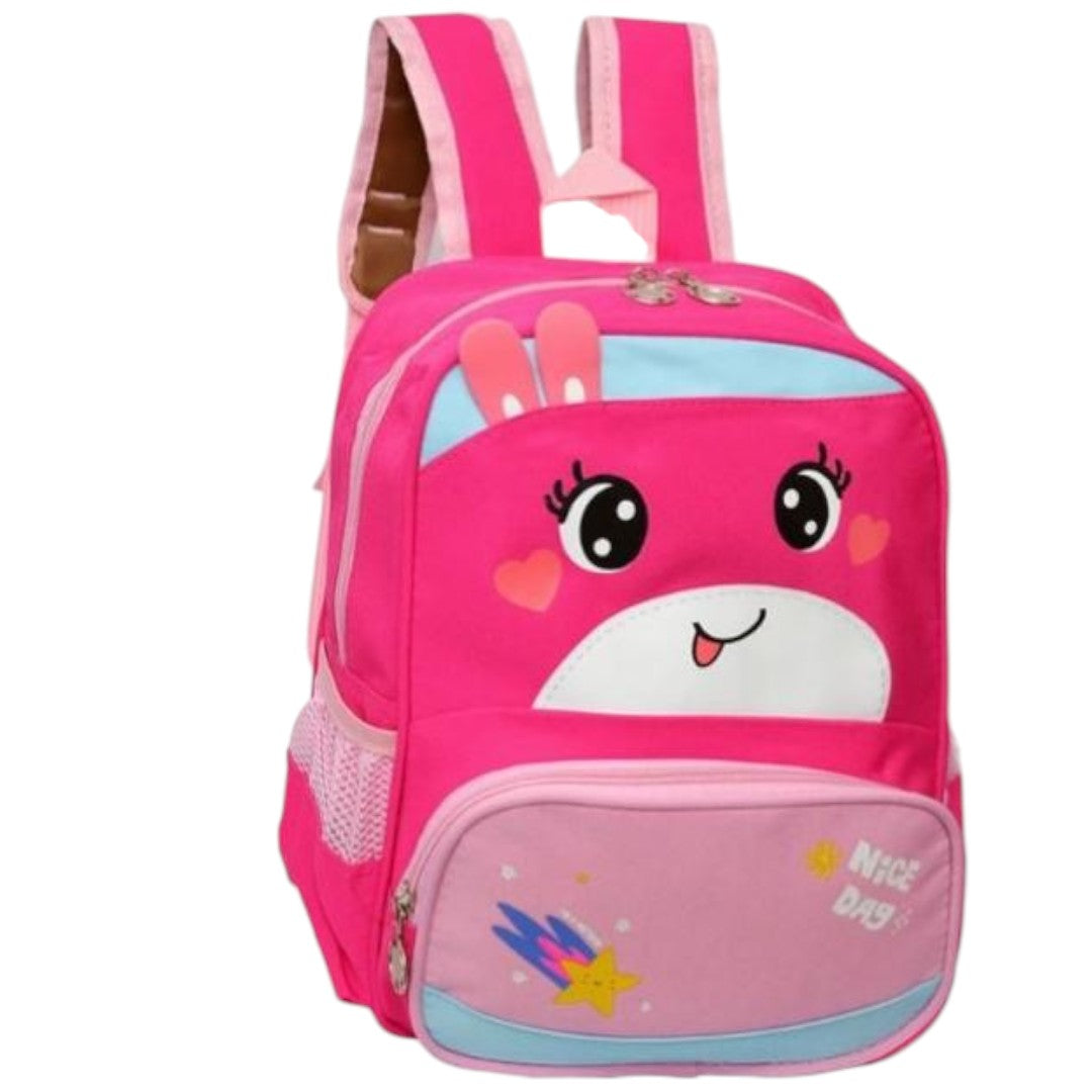 Morral infantil escolar Caritas Combinado, medidas 32 cm de alto Rosa