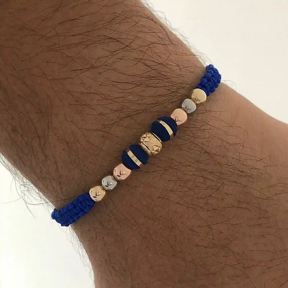 Manilla tejida con oro laminado 18K 3 oros y neopreno Ref Bc6