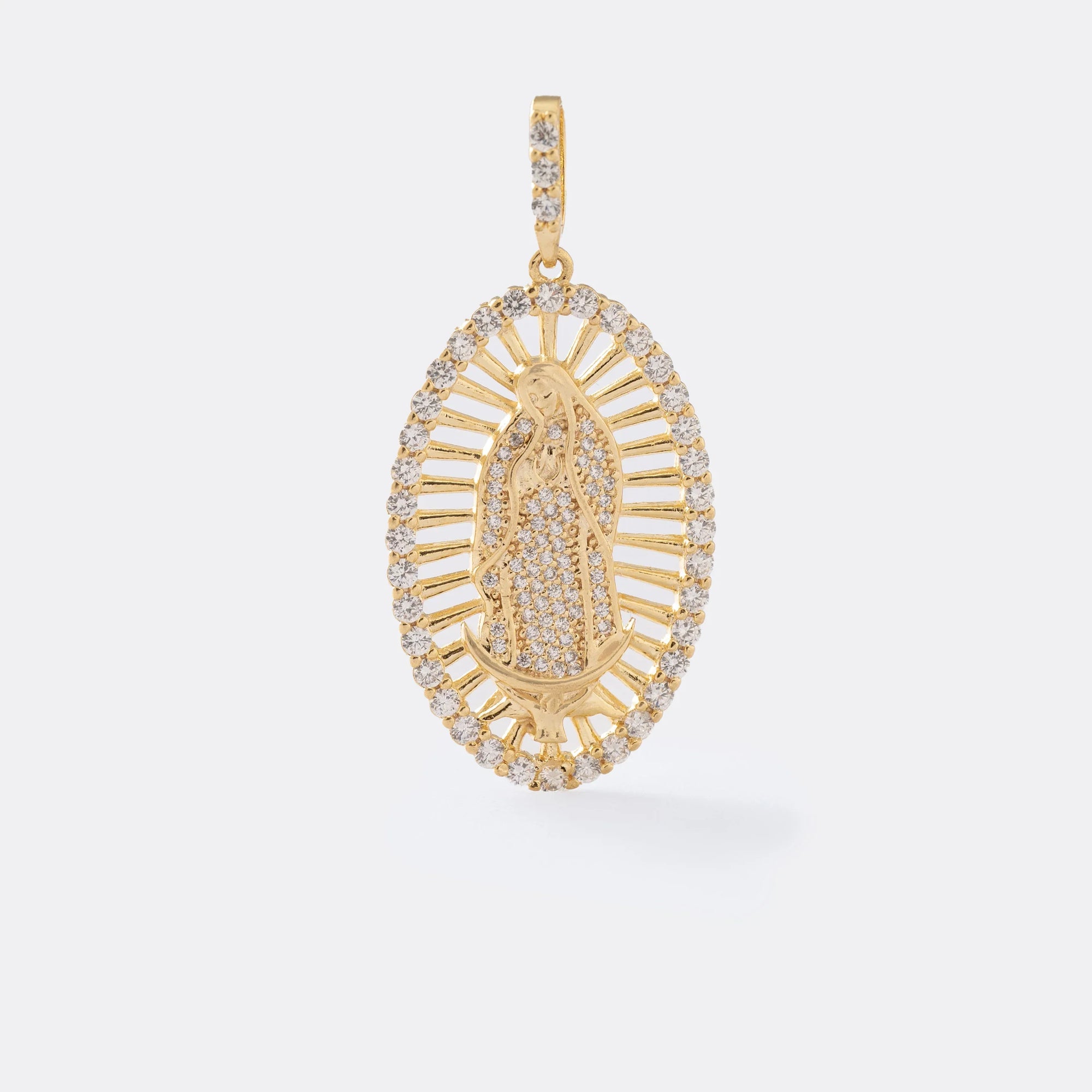 Dije oro laminado 18K  Virgen Guadalupe Swarovski Ref 22146