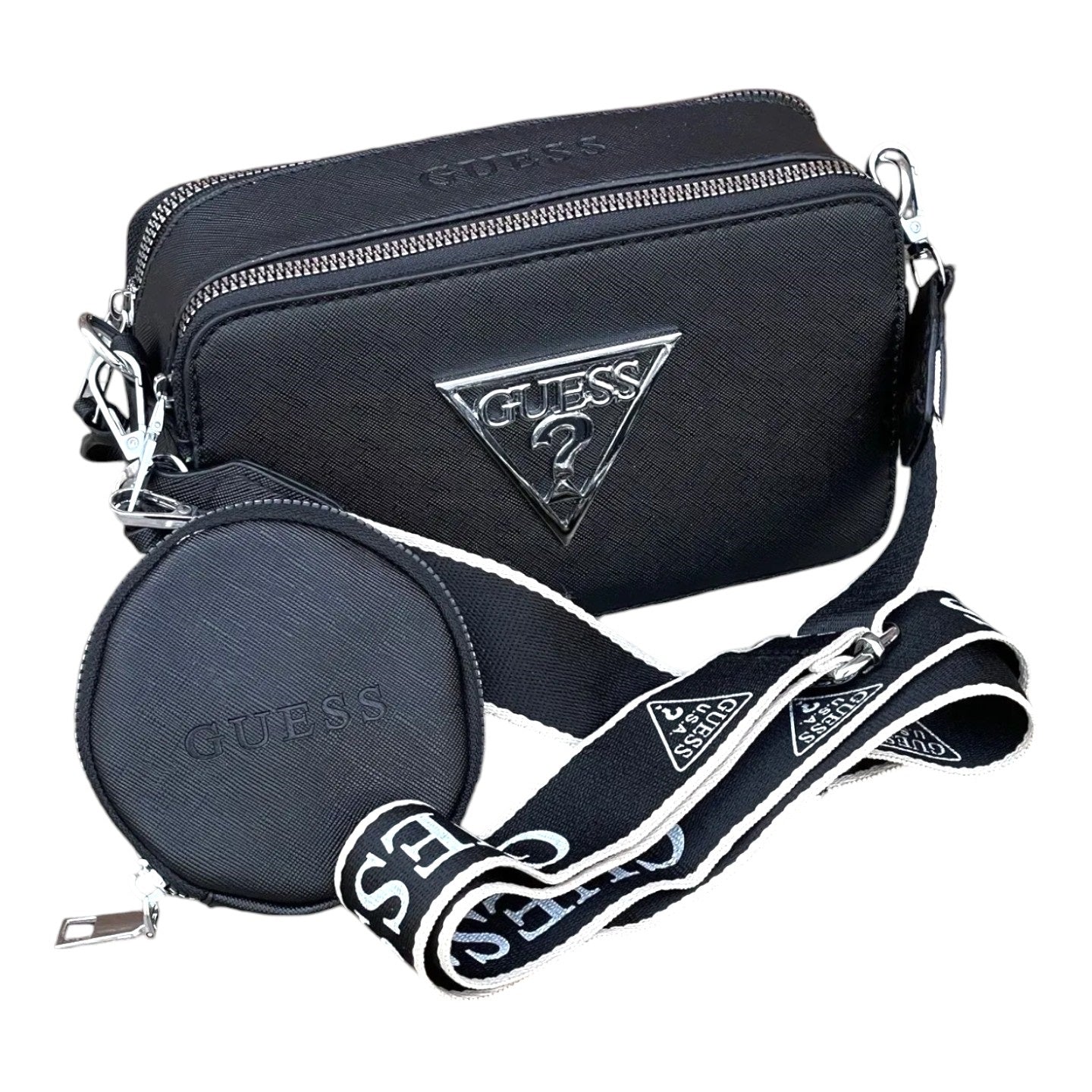 Bolso de dama baúl Guess con monedero y correa