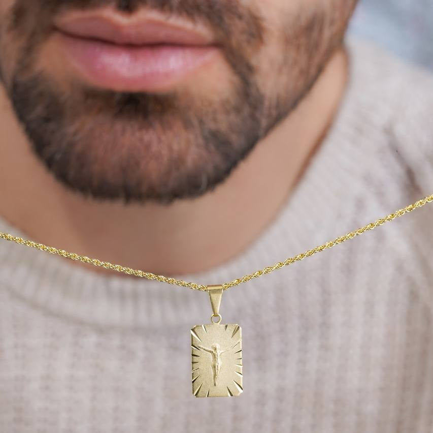 Cadena oro laminado 18K tejido Lazo diamantado 65cm unisex Ref 43613