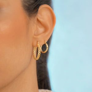 Candongas de oro laminado18K estilo Chain 3.8 cm Ref 34172