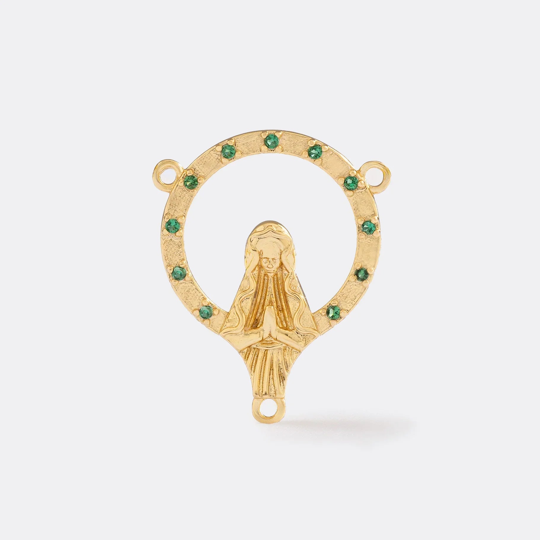 Dije herraje Crucero Virgen Con Circonias Verde Ref 23555