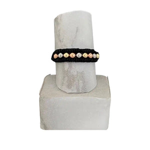 Anillo de oro laminado 18K tejido ajustable y 3 tonos Ref: A4