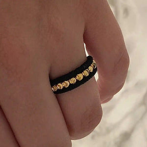 Anillo de oro laminado 18K tejido ajustable balín italiano Ref: AI2
