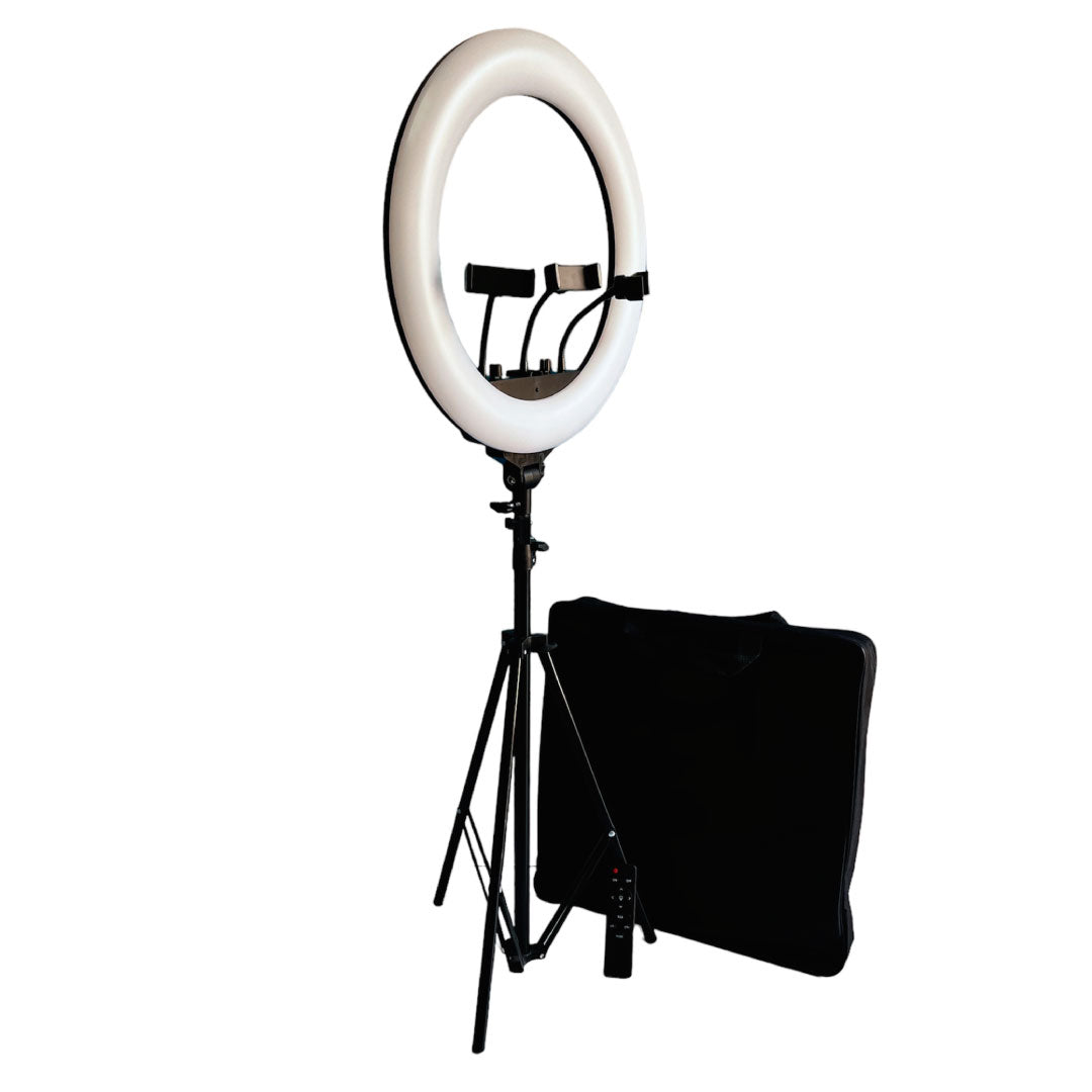 Aro de luz profesional 45 cm y 3 soportes celular