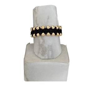 Anillo de oro laminado 18K tejido doble línea ajustable Ref: A5