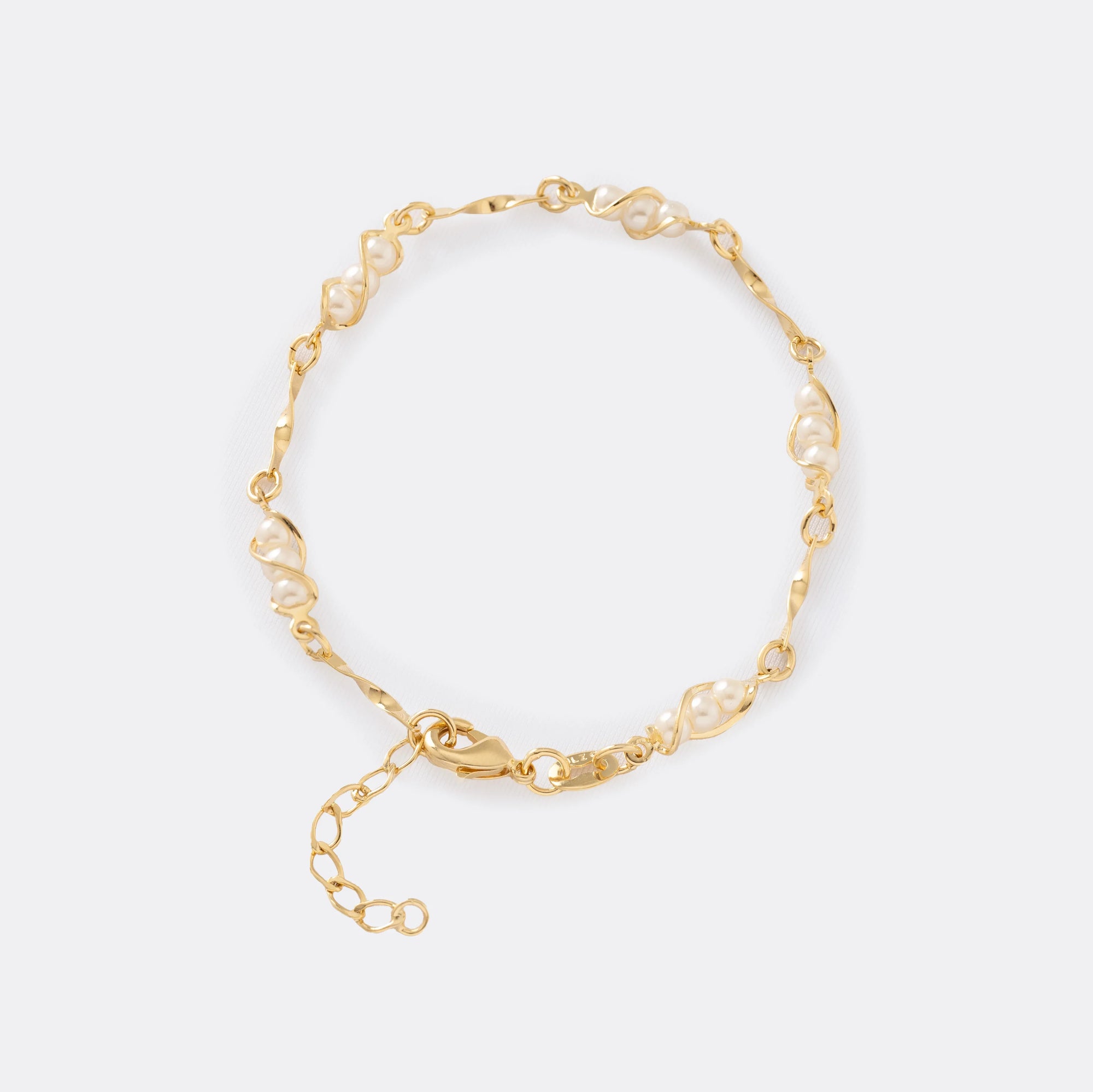 Pulsera oro laminado 18K Perla 16 Cms + Extensor Ref 54111