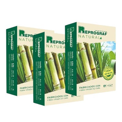 Pack x3 Resmas de hojas de impresora Reprograf Natural por 520