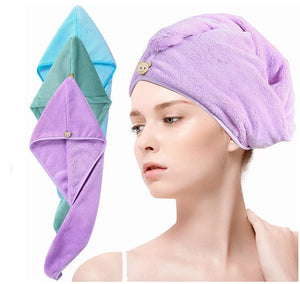 Toalla turbante de microfibra para el cabello secado rápido
