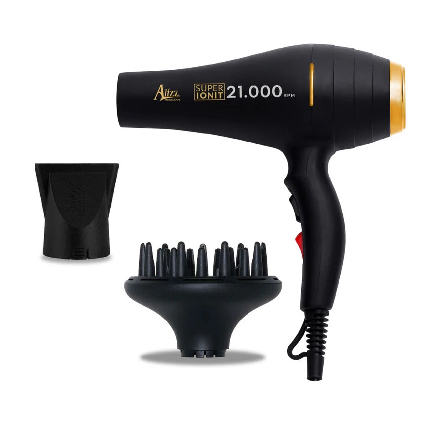 Secador profesional Super Ionit 21000 Alizz original Black Midnight