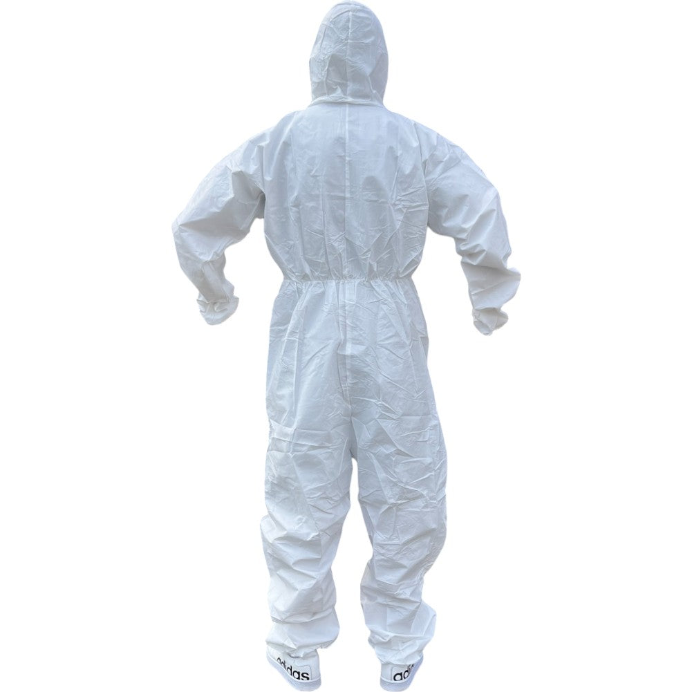 Overol Antifluido Blanco con Gorro y Cierre Adhesivo