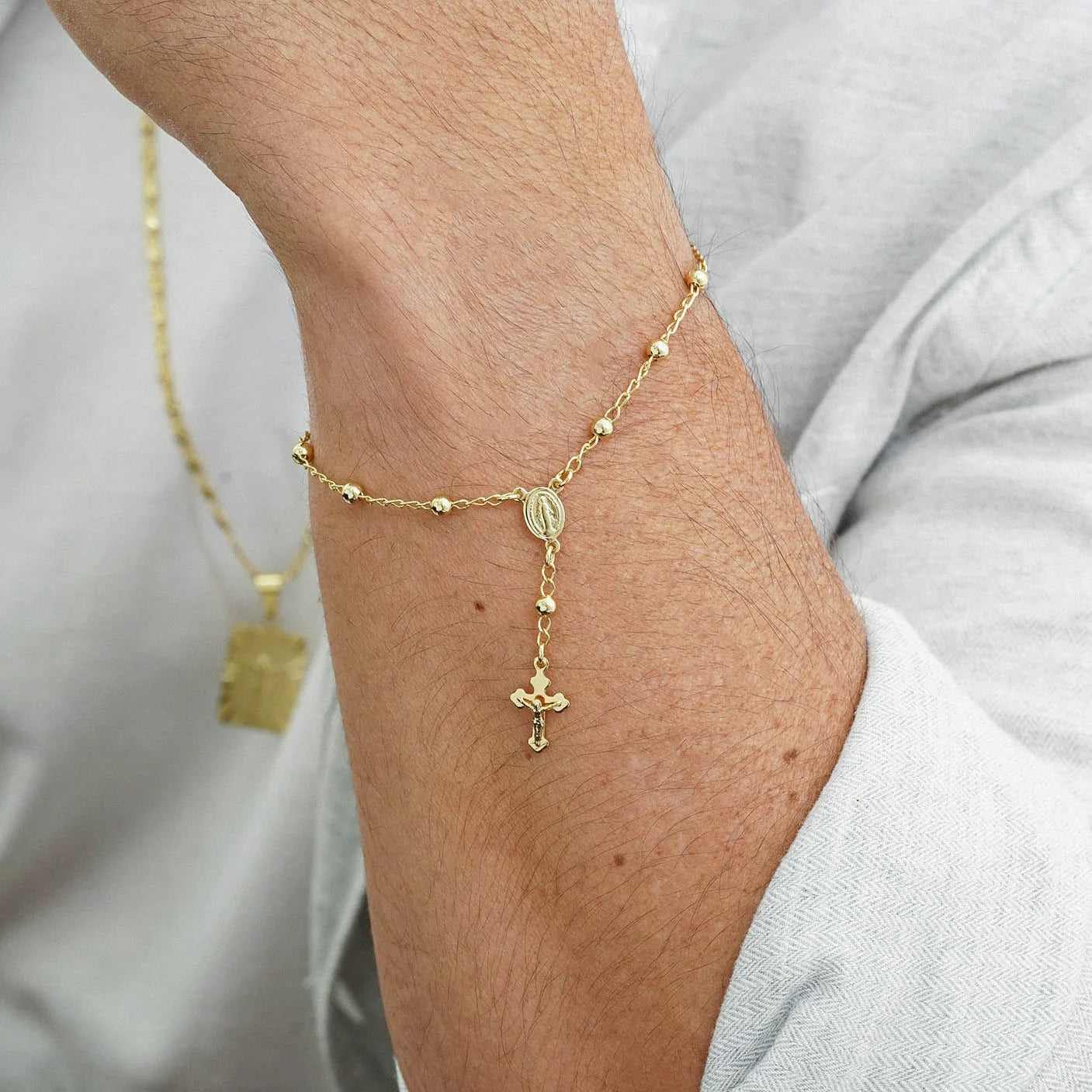 Pulsera denario oro laminado 18K 18cm/4mm ajustable Ref 94056