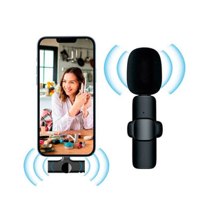 Micrófono inalámbrico recargable para celular Tablet cámara tipo c F2