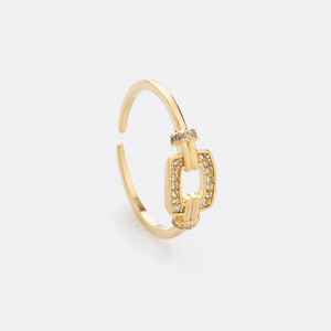 Anillo Anillo Crystal Box Ajustable oro laminado 18K Ref 13041