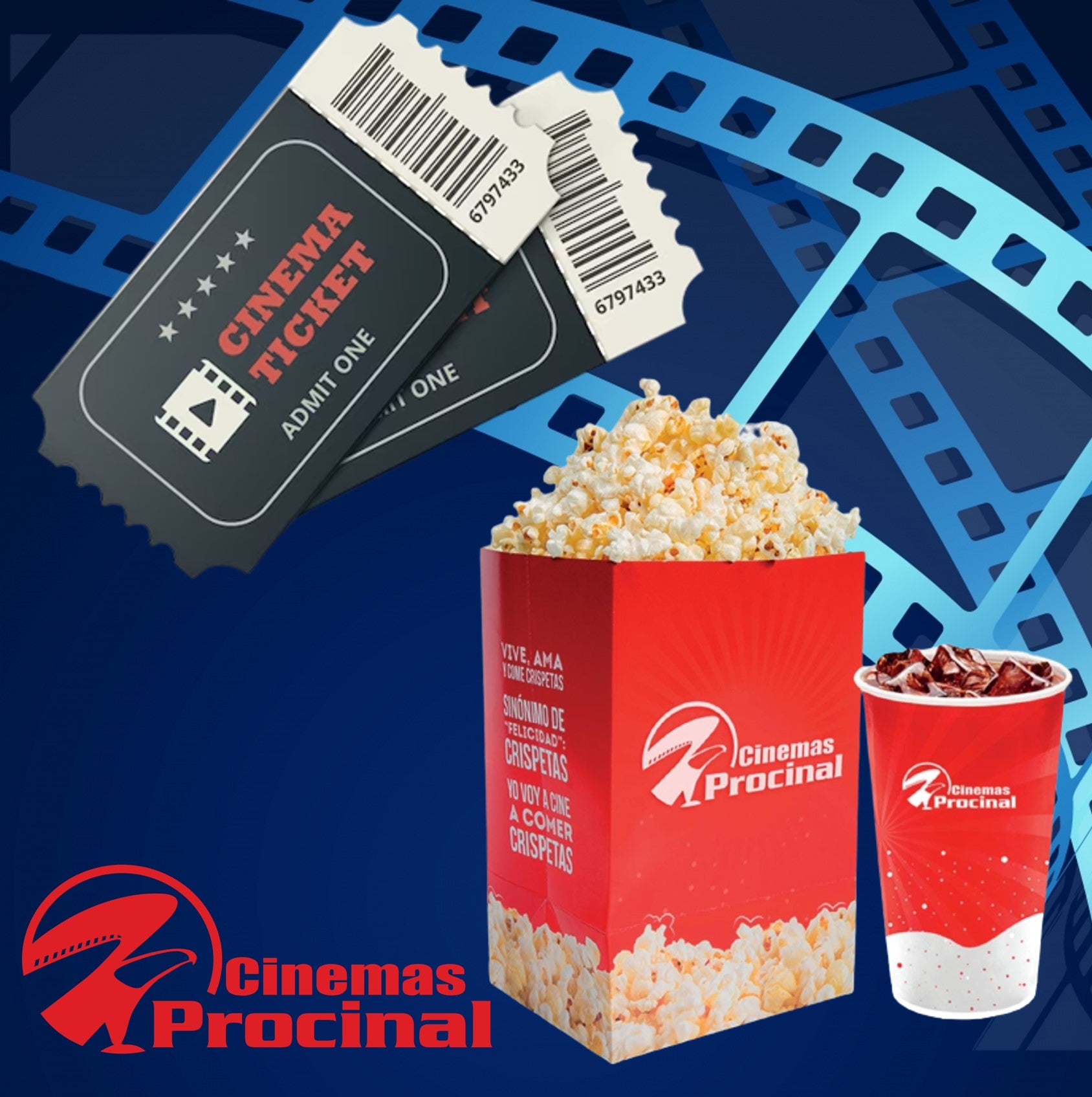 2 ENTRADAS 2D + 2 COMBO 1 CINEMAS PROCINAL