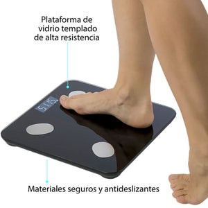 BASCULA DE PESO CORPORAL DIGITAL BLUETOOTH CON PANTALLA LED 2626