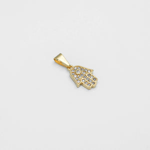 Dije oro laminado 18K Mano Hamsa con cirnones Ref 24350