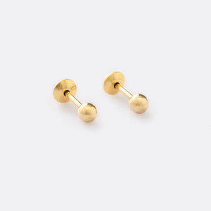 Aretes topos oro laminado 18K Balín 3mm Ref 33033