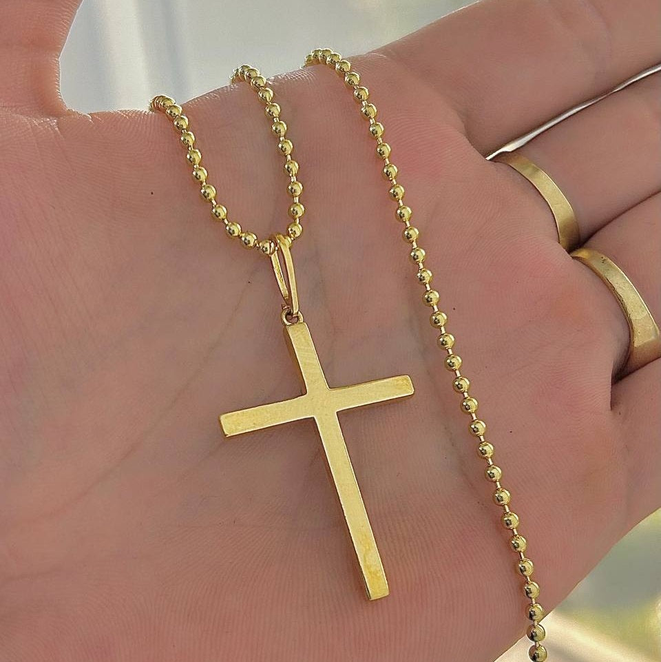 Dije grande Cruz lisa (4.7cm/2.5cm) unisex Ref 22175