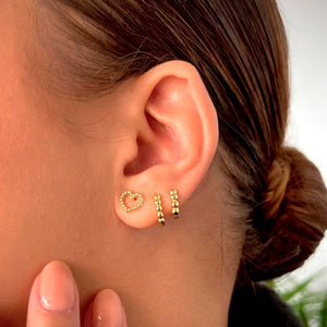 Aretes Oro laminado 18K Candonga Esfera Unisex Ref 34183