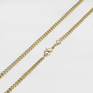 Cadena oro laminado 18K tejido cubana eslabon u 65cm/3mm Ref 42338