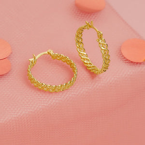 Candongas de oro laminado18K estilo Chain 3.8 cm Ref 34172