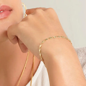 Pulsera oro laminado 18K Destellos 2.5 mm 16 Cms + Extensor Ref 54751