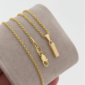 Cadena oro laminado 18K tejido Lazo diamantado 65cm unisex Ref 43613